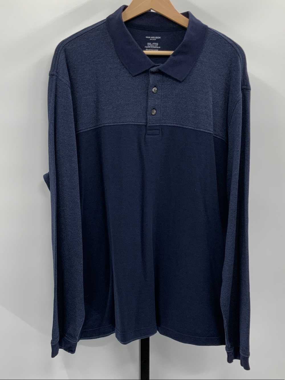 Van Heusen Navy Long-Sleeve Polo